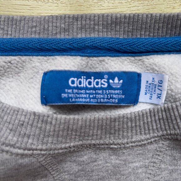 Adidas Originals Grey Crewneck Sweatshirt Long Sleeve Size Extra Large (XL) - Picture 3 of 6